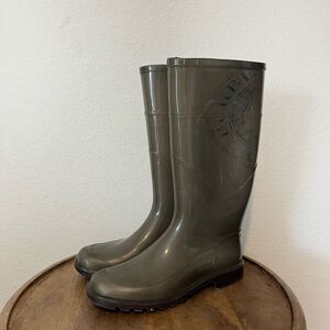 Burberry Vintage Wellington Tall Logo Rain Boots Size 37 US 7